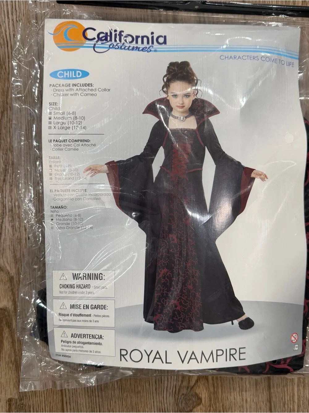 Girls Black and Red Vampire Costume Dress - Kids Costume